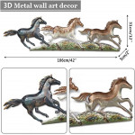 Metal At Sürüsü Dekoratif Duvar Dekoru Tablo 105x32cm