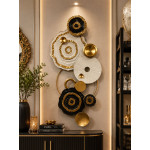Çiçek Desen Metal Büyük Boy Duvar Dekoru 128x63cm