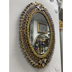 Hint İşi Oymalı Taş İşlemeli Ayna Duvar Dekoru 48x73cm