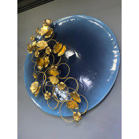 Metal Yuvarlak Çiçekli Duvar Dekoru 70 cm