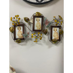Taşlı Dekoratif  Duvar Resim Çerçevesi 3 Lü 66x37cm