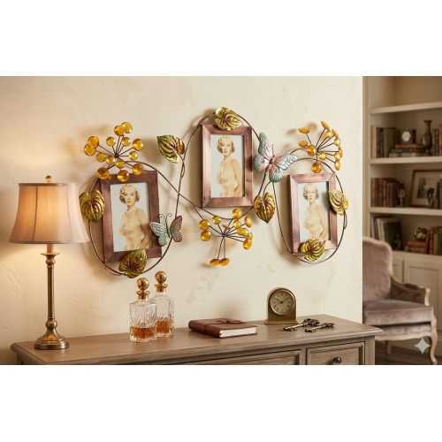 Taşlı Dekoratif Duvar Resim Çerçevesi 3 Lü 66x37cm Taşlı Dekoratif Duvar Resim Çerçevesi 3 Lü 66x37cm