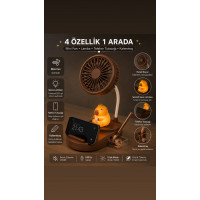 Fonksiyonlu Gece Lambası Mini Fan Telofon Tutuculu Ve Kalemtraş
