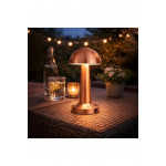 Masa Üstü Lamba - Ledli Masa Lambası - Şarjlı Mantar Gece Lambası Led Abajur - Bronz Renk - 25cm