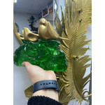 Zümrüt Yeşili Epoksi Kayalıkta Kuşlar Biblosu 20x17cm