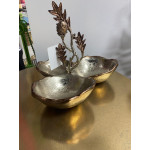 Metal Döküm Royal 3 Lü Sunumluk Çerezlik Şekerlik Bronz 25*23*22cm