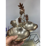 Metal Döküm Royal 3 Lü Sunumluk Çerezlik Şekerlik Bronz 25*23*22cm