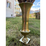 Antik Gold Döküm Alüminyum Kadeh Vazo 80cm