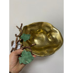 Gold Eskitme Aliminyum Dekoratif Yaprak Tabak