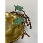 Gold Eskitme Aliminyum Dekoratif Yaprak Tabak