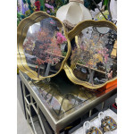 Aynalı 2 Li Dekoratif Tepsi Ağaç Desenli 34cm-35cm