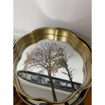 Aynalı 2 Li Dekoratif Tepsi Ağaç Desenli 34cm-35cm