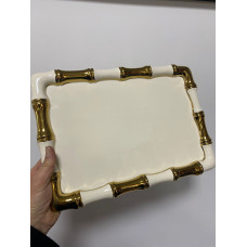 Bambu Desen Dikdörtgen Sunum Tabağı Tepsisi Bambu Desen Dikdörtgen Sunum Tabağı Tepsisi