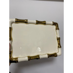 Bambu Desen Dikdörtgen Sunum Tabağı Tepsisi