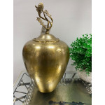 Royal Aliminyum Döküm Kapaklı Vazo 22x31 cm