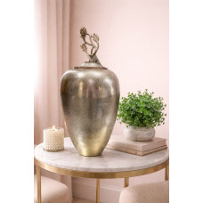 Royal Metal Döküm Kapaklı Küp Vazo 22x40cm