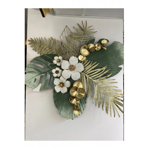 Yeşil Metal Çiçekli Duvar Dekoru 92*75 cm Yeşil Metal Çiçekli Duvar Dekoru 92*75 cm