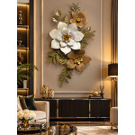 Metal Çiçekli Duvar Dekoru Tablo 120*60cm