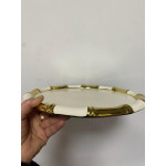 Bambu Desen Yuvarlak Sunum Tabağı Tepsisi