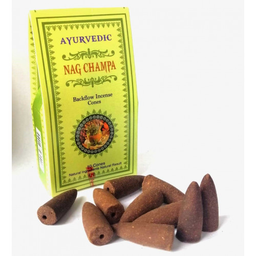 Ayurvedic Konik ( Geri Akış ) Tütsü Nag Champa Aromalı( 10 Adet )