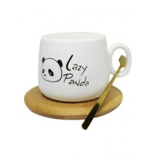 Bambu Tabaklı Lazy Panda Kupa