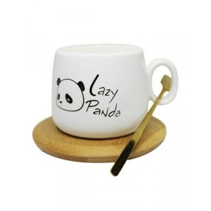 Bambu Tabaklı Lazy Panda Kupa