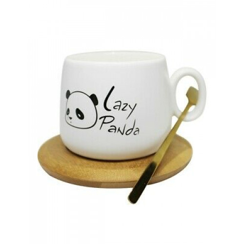 Bambu Tabaklı Lazy Panda Kupa