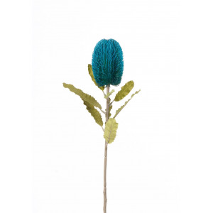 Yapay Banksia Çiçek Dal Mavi 65cm