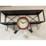Vintage Uçak Önü Saatli Metal Raf