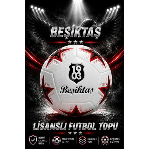 Beşiktaş Lisanslı Premium Orjinal Futbol Topu Yeni Sezon 430 Gr 5 No Futbol Topu Özel Seri Beşiktaş Lisanslı Premium Orjinal Futbol Topu Yeni Sezon 430 Gr 5 No Futbol Topu Özel Seri