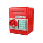 Şifreli Otomatik Kağıt Para Alan Atm Kasa Kumbara - Kırmızı 19X13X10 CM