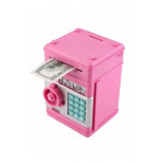 Şifreli Otomatik Kağıt Para Alan Atm Kasa Kumbara - Pembe 19X13X10 CM