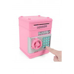 Şifreli Otomatik Kağıt Para Alan Atm Kasa Kumbara - Pembe 19X13X10 CM