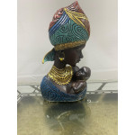 Dekoratif Afrikalı Biblo Anne Ve Çocuk 25x13cm