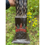 El Yapımı Ahşap Afrika İnsan Figürü 2 Li Set 93*97cm