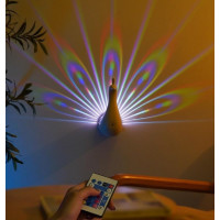 Tavus Kuşu Gece Lambası Projeksiyonlu Led Lamba 12 Renk Uzaktan Kumandalı USB Şarjlı Pembe NM-26 Tavus Kuşu Gece Lambası Projeksiyonlu Led Lamba 12 Renk Uzaktan Kumandalı USB Şarjlı Pembe NM-26