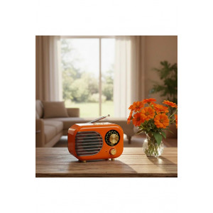 Turuncu Nostaljik ve Dekoratif Radyo (BT+FM+USB+SD)