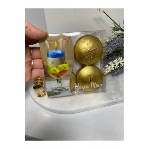 Gold Yüzen Mum 4Lü