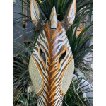 Ahşap Dekoratif Kumlama Çalışmalı Zebra Stantlı Büst