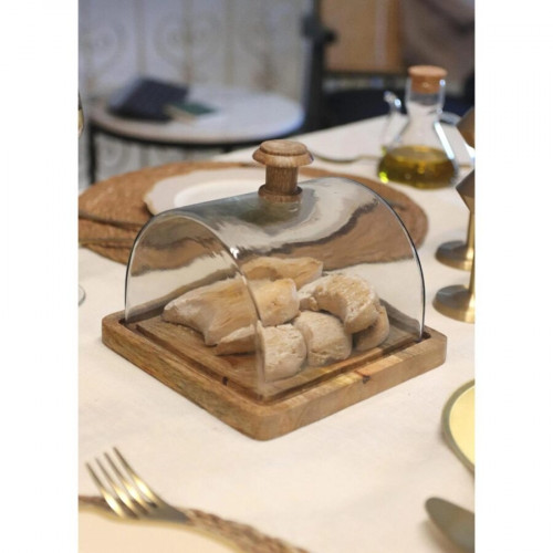 The Mia Madera Dikdörtgen Kek Saklama Fanusu 15*19*19