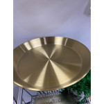 Gold Metal Paslanmaz Çelik Orta Servis Sunum Tabağı 29x3cm