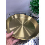Gold Metal Paslanmaz Çelik Orta Servis Sunum Tabağı 29x3cm