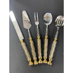 Akrilik Glass 5 Parça Servis Seti - Gold