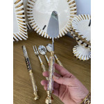 Akrilik Glass 5 Parça Servis Seti - Gold