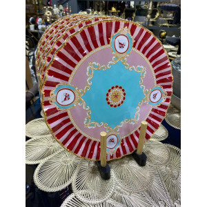 Cam 6 Lı  Cam Pasta Servis Tabağı 25 cm
