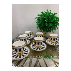Porselen Yaldızlı Douglas 6 Lı Kahve Fincanı 90 cc