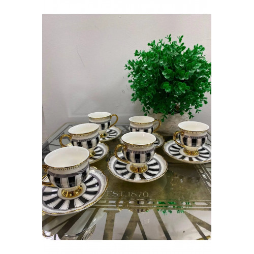 Porselen Yaldızlı Douglas 6 Lı Kahve Fincanı 90 cc Porselen Yaldızlı Douglas 6 Lı Kahve Fincanı 90 cc