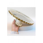 Gebo Porselen Gold Detaylı Ayaklı Servis Sunum Tabağı