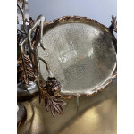 Royal Metal Aluminyum Oval  Dekoratif Tepsi Bronz 38x21cm