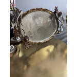 Royal Metal Aluminyum Oval  Dekoratif Tepsi Bronz 38x21cm